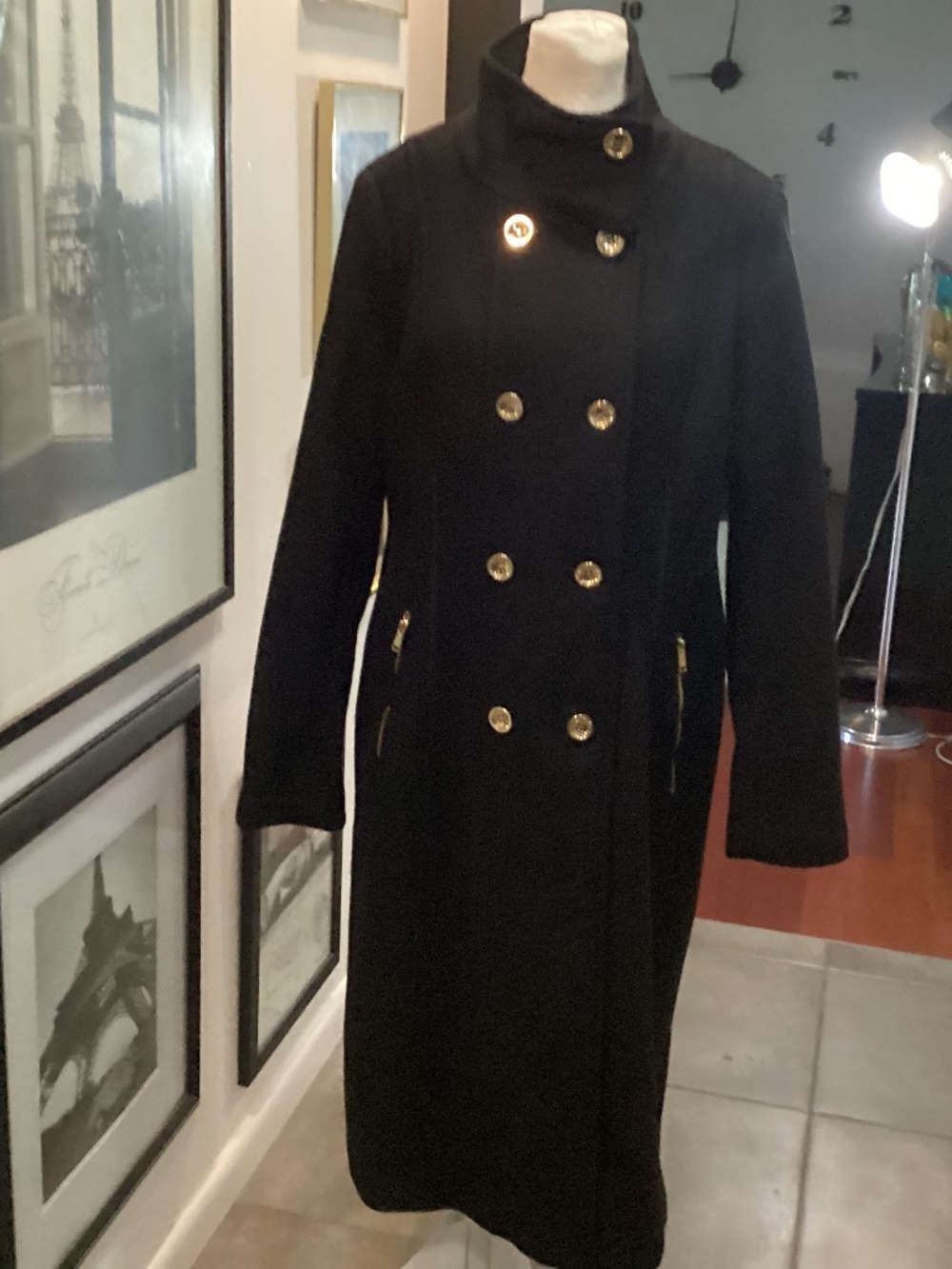 Guess full length coat black NEW. EXQUISITE. SEE DESCRIPTION